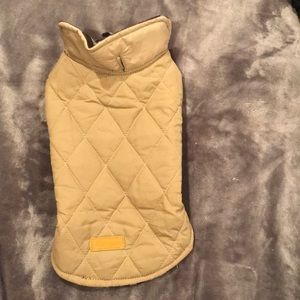XS Reversible Tan and Brown dog coat